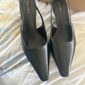 Reformation Nicola Slingback wedge black 6 Women's Shoes